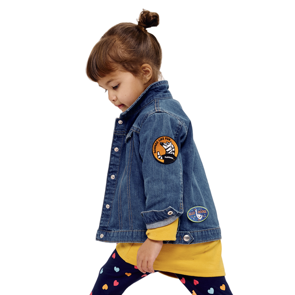 Platoon Kids Denim Jacket Front on Model