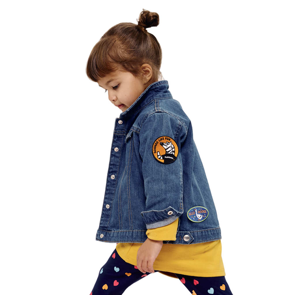 Platoon Kids Denim Jacket Front on Model