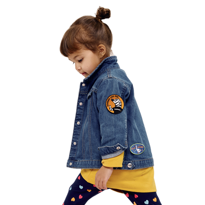 Platoon Kids Denim Jacket Front on Model