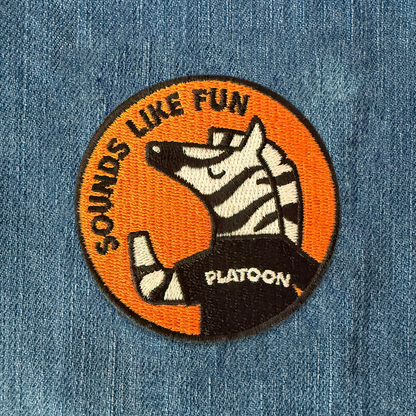 Platoon Kids Zoey Zebra Iron On Patch